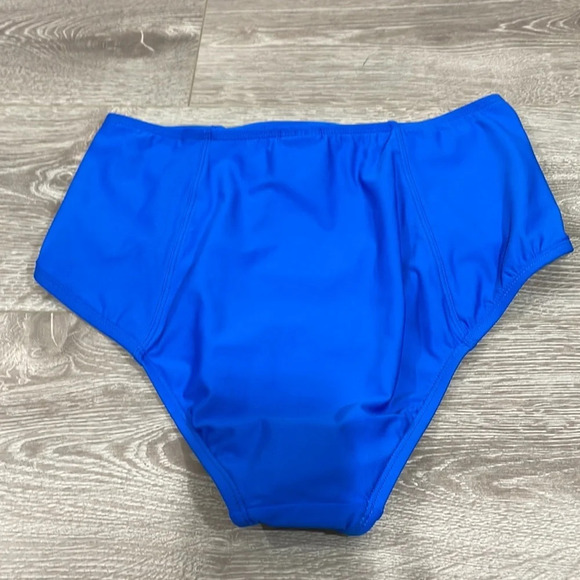 NWT J. Crew High Rise Waist and Triangle Top Bikini Swimsuit Blue Floral S - Picture 7 of 16